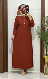 Önü Düğmeli Dilara Elbise F12