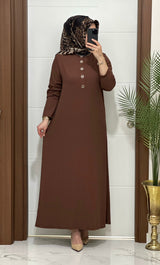 Önü Düğmeli Dilara Elbise F12