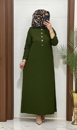 Önü Düğmeli Dilara Elbise F12